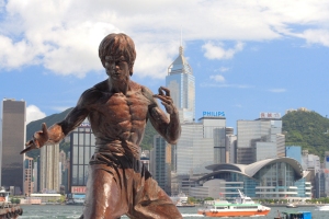 A statue of Bruce Lee displayed on Hong Kong's Avenue of Stars.
